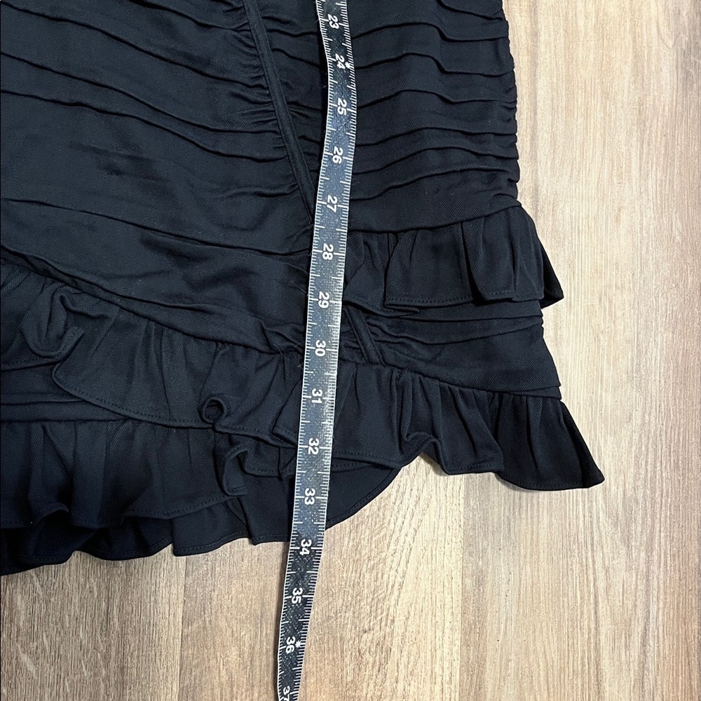 Joie Foster Mini Dress Elegant Black Ruffle Dress Size 4 - Picture 12 of 12